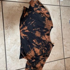 black and orange tie dye crop top